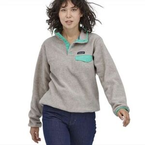 Patagonia Women's Lightweight Synchilla Gray Snap-T Fleece Pullover - Size XS
